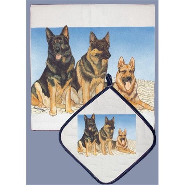 Pipsqueak Productions Pipsqueak Productions DP869 German Shepherd Dish Towel And Pot Holder Set - DP869