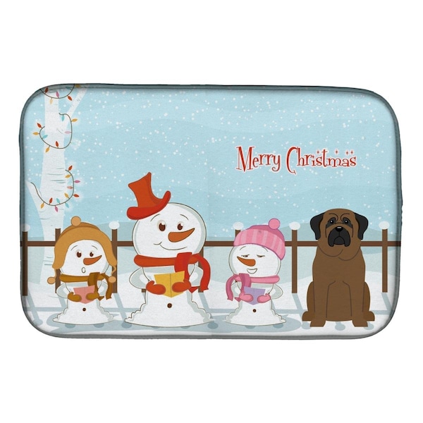 Carolines Treasures Merry Christmas Carolers Bullmastiff Dish Drying Mat - BB2415DDM