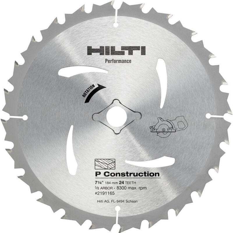 Hilti 7-1/4 pulgadas 24 dientes hoja de sierra circular con punta de carburo para madera y madera aserrada - 2191165