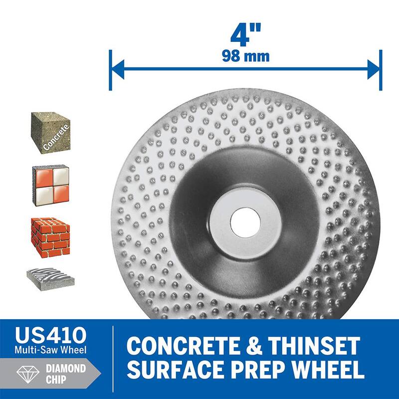 Dremel Ultra-Saw 4 in. Rueda de preparación de superficie de concreto y mortero Delgado con Chips de Diamante - US410-01