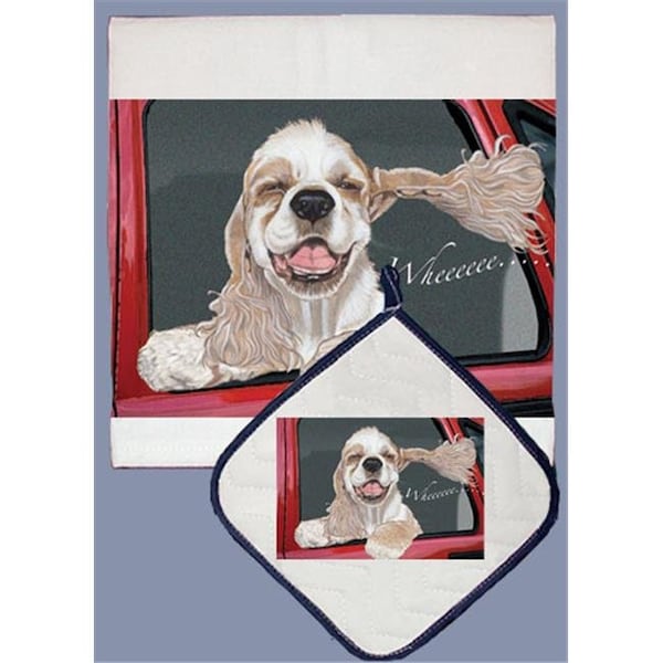 Pipsqueak Productions Pipsqueak Productions DP539 Dish Towel and Pot Holder Set - Cocker Spaniel - DP539
