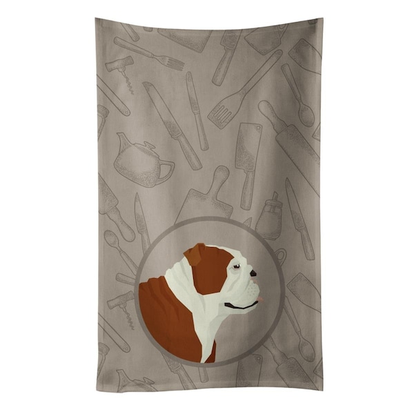 Carolines Treasures English Bulldog in the Kitchen Kitchen Towel - CK2183KTWL