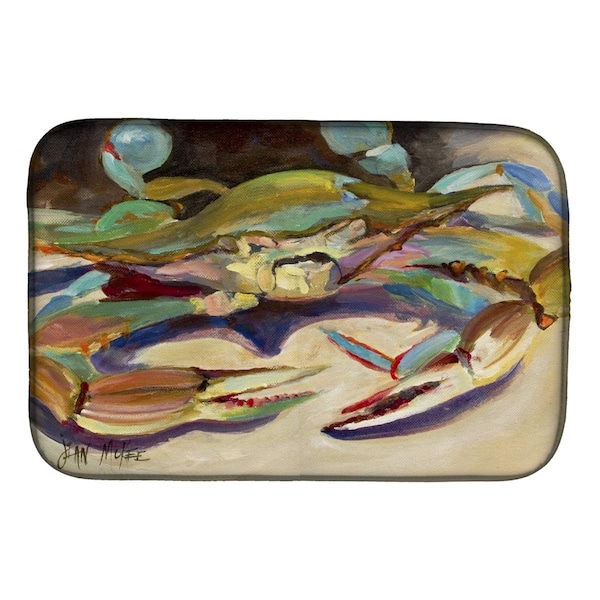 Carolines Treasures Blue Crab Tail Fin Dish Drying Mat - JMK1101DDM