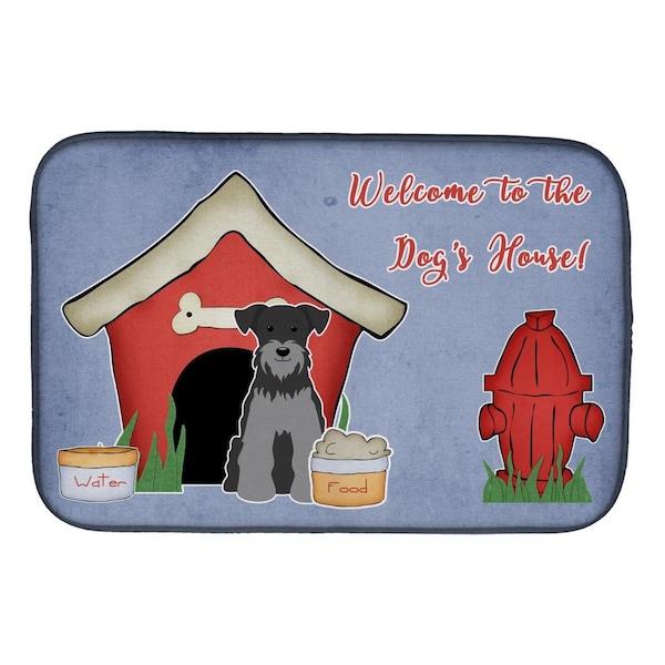 Carolines Treasures Dog House Collection Miniature Schanuzer Black Silver Dish Drying Mat - BB2806DDM