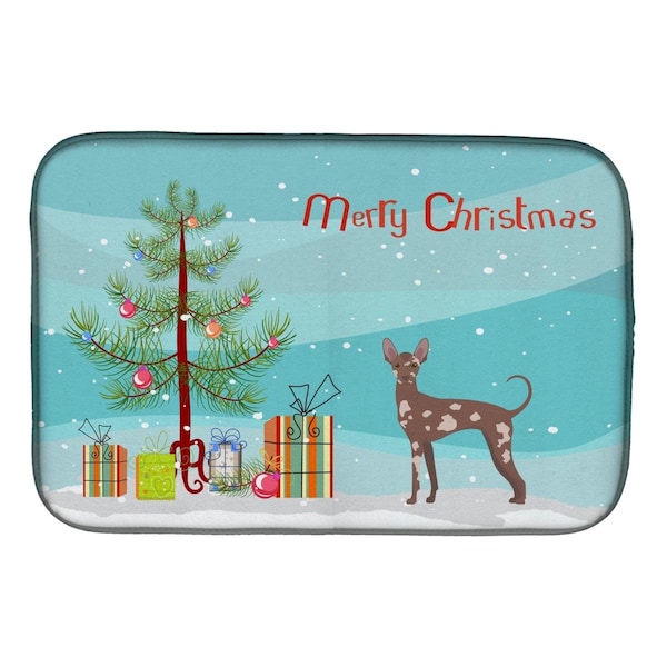 Carolines Treasures Mexican Hairless Dog Christmas Tree Dish Drying Mat - CK3473DDM
