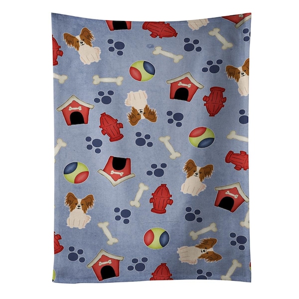 Carolines Treasures Dog House Collection Papillon Red White Kitchen Towel - BB2691KTWL
