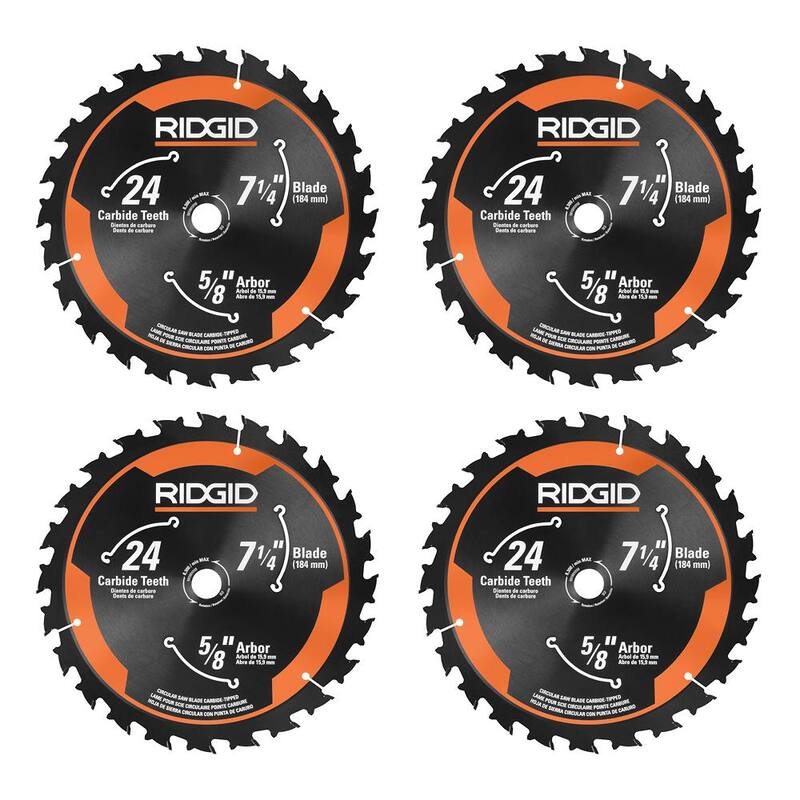 RIDGID Hoja de sierra circular de 7-1/4 pulgadas (4 piezas) - AC714N-4