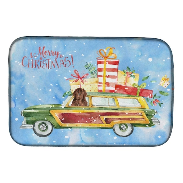 Carolines Treasures Merry Christmas Newfoundland Dish Drying Mat - CK2416DDM