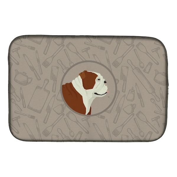Carolines Treasures English Bulldog in the Kitchen Dish Drying Mat - CK2183DDM