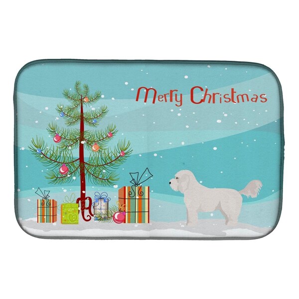 Carolines Treasures Bichpoo White Christmas Tree Dish Drying Mat - CK3805DDM