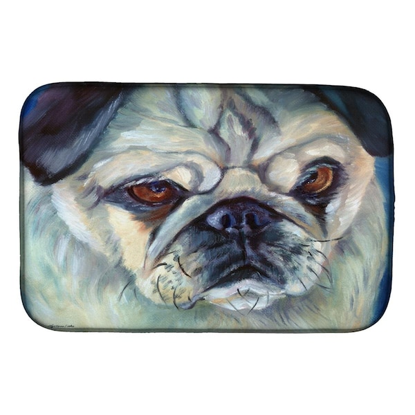 Carolines Treasures Pug in Thought Dish Drying Mat - 7422DDM