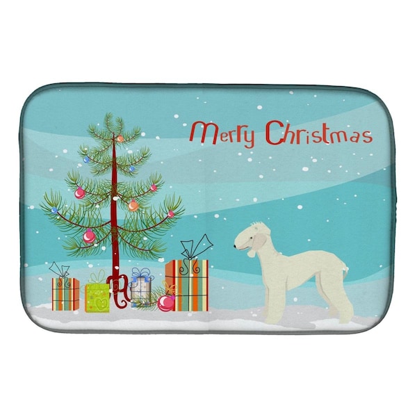 Carolines Treasures Bedlington Terrier Christmas Tree Dish Drying Mat - CK3520DDM