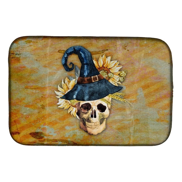 Carolines Treasures Day of the Dead Witch Skull Dish Drying Mat - BB5126DDM