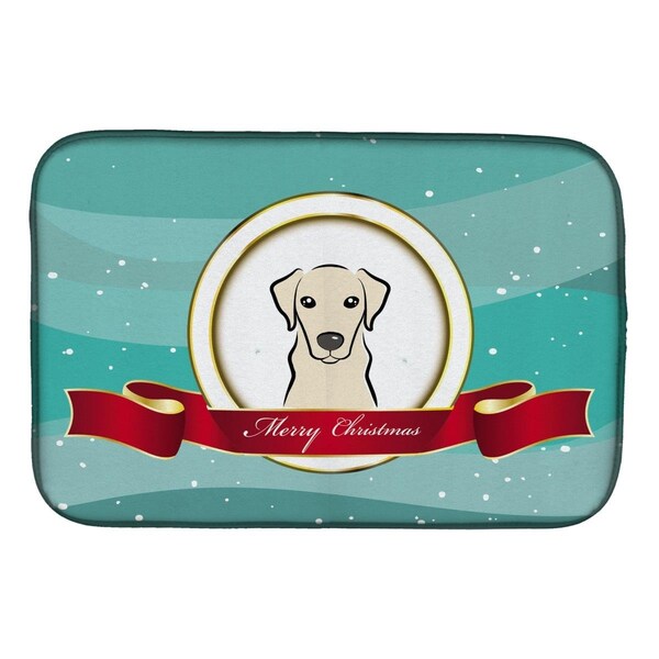 Carolines Treasures Yellow Labrador Merry Christmas Dish Drying Mat - BB1532DDM