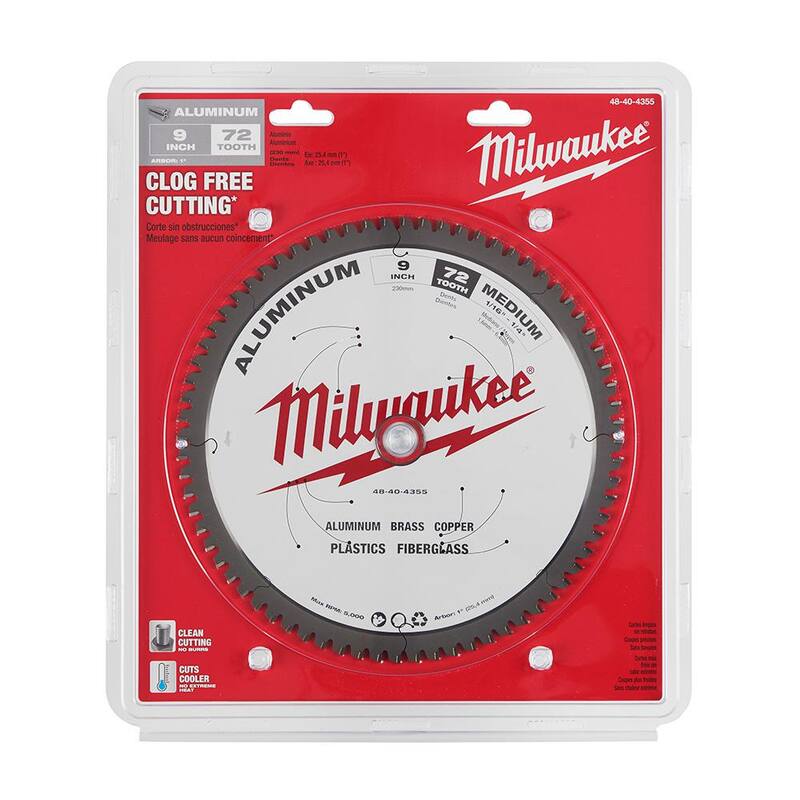 Milwaukee 9 pulgadas x 72 dientes de carburo Hoja circular para cortar aluminio - 48-40-4355