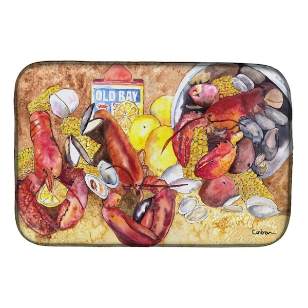 Carolines Treasures Lobster With Old Bay Dish Drying Mat - 8719DDM