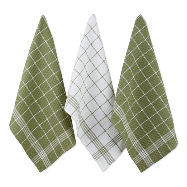 Fastfood Leaf Green Waffle Weave Dishtowel Set - FA2567359