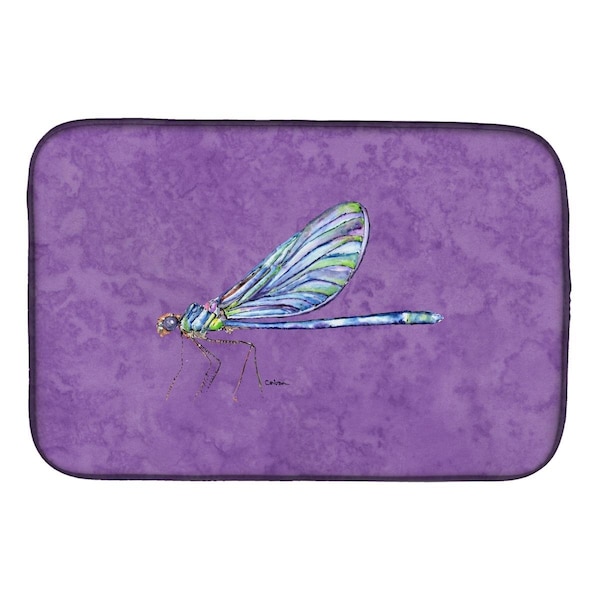 Carolines Treasures Dragonfly on Purple Dish Drying Mat - 8865DDM