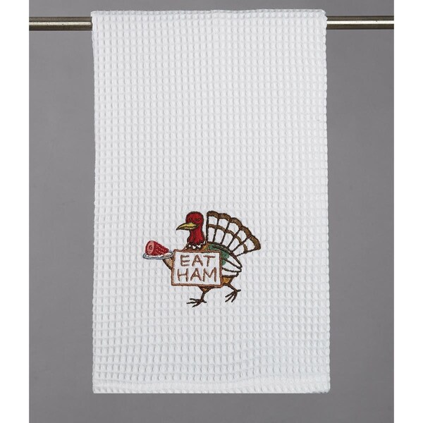 Peking Handicraft 16 x 25 in. Eat Ham Kitchen Towel, 4PK - 04JES966WC