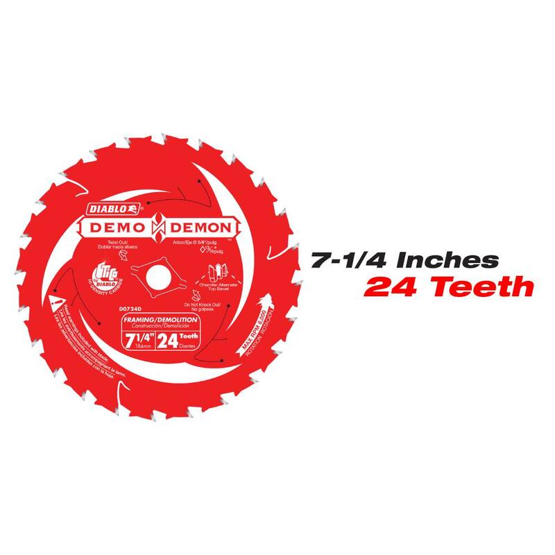 DIABLO 7-1/4 pulgadas 24 dientes Framing/Demolition y 7-1/4 pulgadas x 48 dientes Cermet II Metales y Acero Inoxidable Hojas de Sierra (2 hojas) - D0724DR0748CF2G