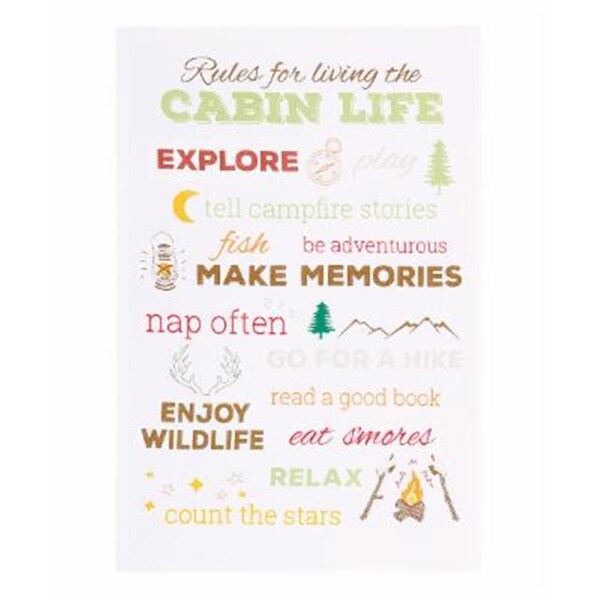 Peking Handicraft Rules for Living the Cabin Life Kitchen Towel, 4PK - 04HRS871WC