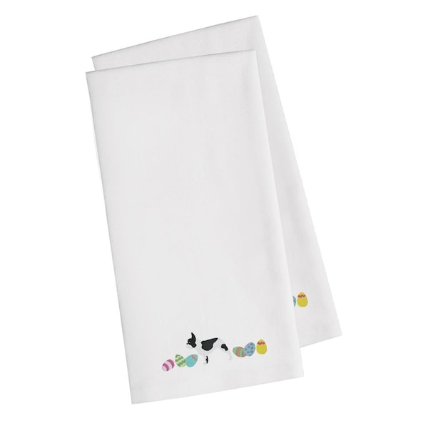 Carolines Treasures French Bulldog Easter White Embroidered Kitchen Towel - CK1642WHTWE