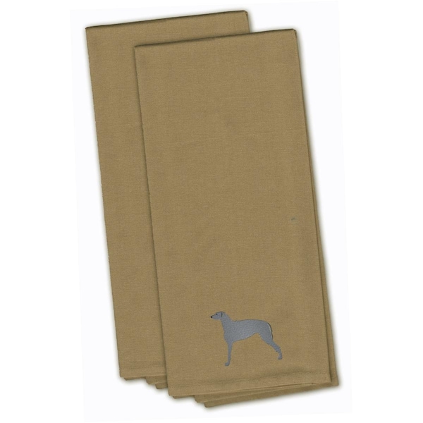 Carolines Treasures Scottish Deerhound Tan Embroidered Kitchen Towel - BB3396TNTWE