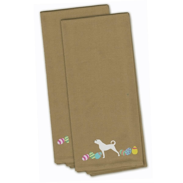 Carolines Treasures Anatolian Shepherd Easter Tan Embroidered Kitchen Towel - CK1599TNTWE