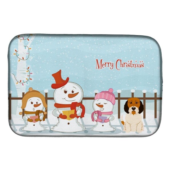 Carolines Treasures Merry Christmas Carolers Petit Basset Griffon Veenden Dish Drying Mat - BB2410DDM