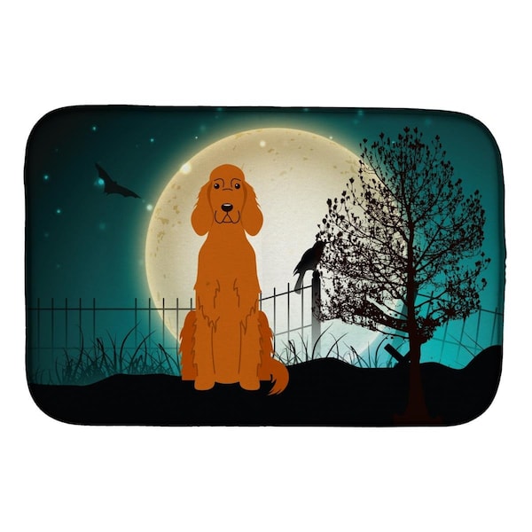 Carolines Treasures Halloween Scary Irish Setter Dish Drying Mat - BB2254DDM