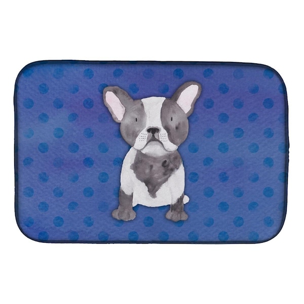 Carolines Treasures French Bulldog Polkadot Watercolor Dish Drying Mat - BB7394DDM