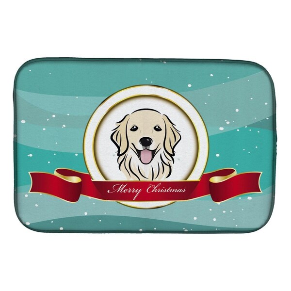 Carolines Treasures Golden Retriever Merry Christmas Dish Drying Mat - BB1515DDM