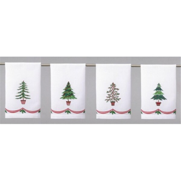 Peking Handicraft 14 x 22 in. Holiday Trees GT 4 Design Kitchen Towel - 04SERX28WC