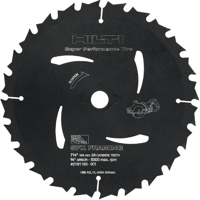 Hilti SPX 7-1/4 pulgadas, 24 dientes por pulgada, hoja de sierra circular para armazones con punta de carburo (15 piezas) - 3595072