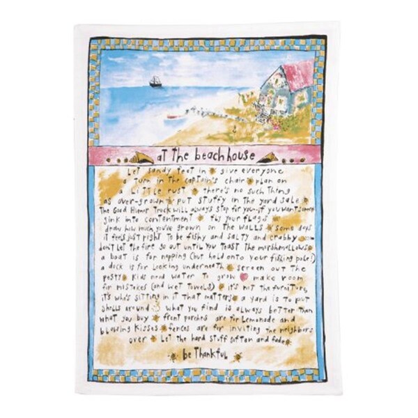 Sandy Gingras 18 x 25 in. The Beach House Kitchen Towel, Blue, 4PK - 04SGR08WC