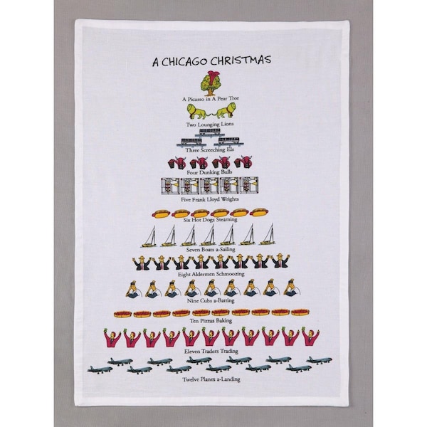 Peking Handicraft 18 x 26 in. A Chicago Christmas Kitchen Towel, 6PK - 04DP17WC