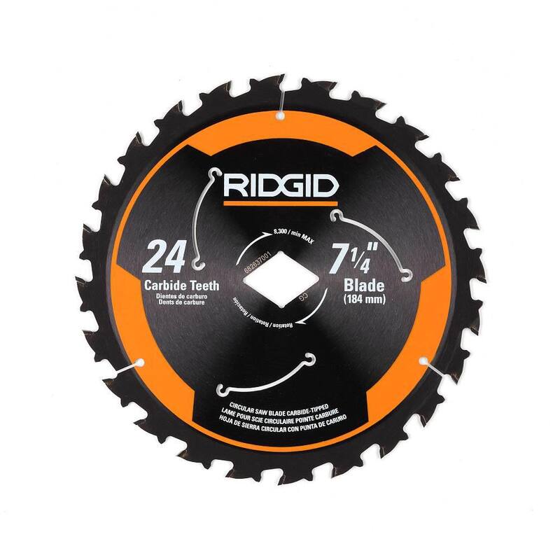 Hoja de sierra circular RIDGID de carburo de 7-1/4 pulgadas y 24 dientes de corte fino - AC715N