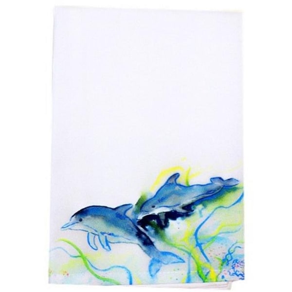 Betsy Drake Betsy Drake GT002 Betsys Dolphins Guest Towel - GT002