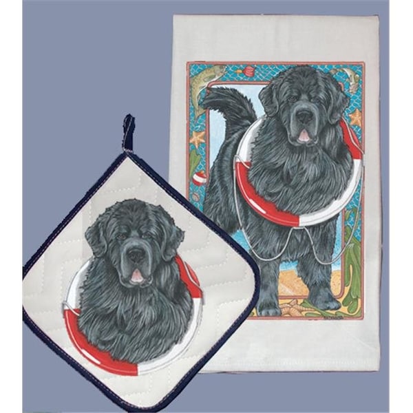 Pipsqueak Productions Pipsqueak Productions DP966 Dish Towel and Pot Holder Set - Newfoundland - DP966
