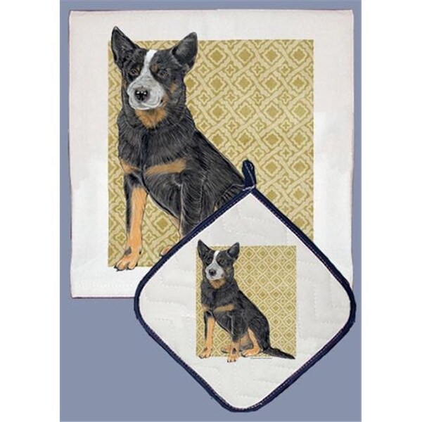 Pipsqueak Productions Pipsqueak Productions DP998B Australian Cattle Dog Dish Towel And Pot Holder Set - DP998B