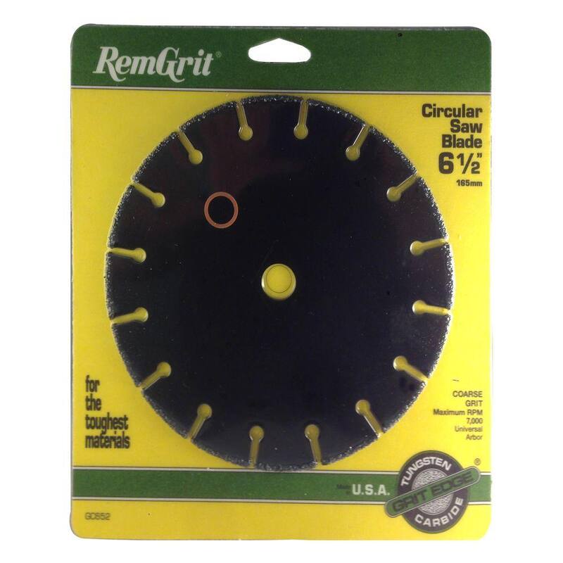 Disco de sierra circular RemGrit de Carburo de Carburo de 6-1/2 pulgadas con grano grueso - GC652