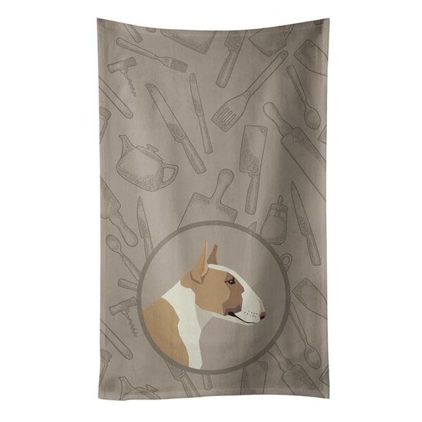 Carolines Treasures Carolines Treasures CK2175KTWL Fawn & White Bull Terrier in the Kitchen Kitchen Towel - CK2175KTWL