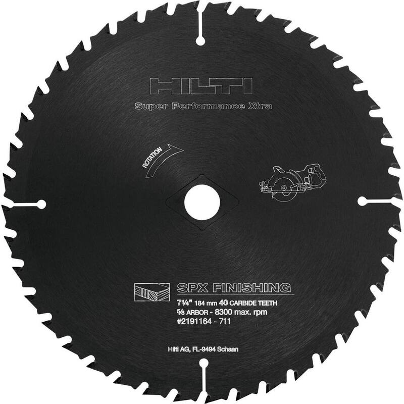 Hilti 7-1/4 in. 40 dientes Sierra Circular SPX Hoja de Acabado (5) - 2191164