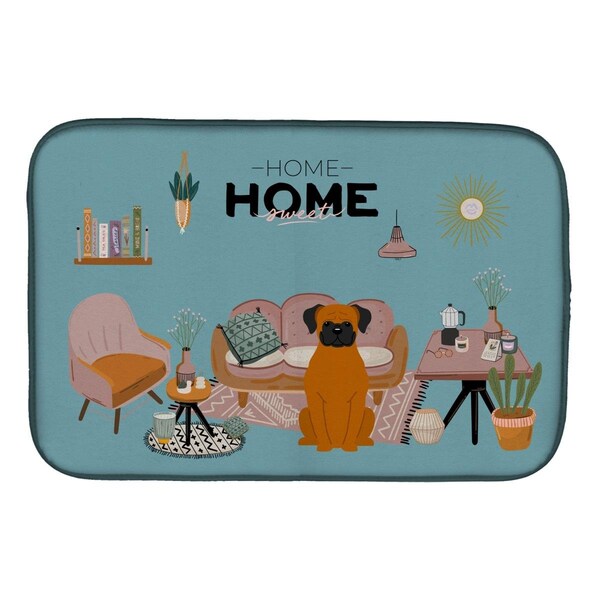 Carolines Treasures 14 x 21 in. Fawn Boxer Sweet Home Dish Drying Mat - CK7960DDM
