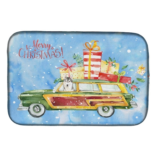 Carolines Treasures Merry Christmas Siberian Husky Dish Drying Mat - CK2424DDM