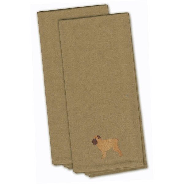 Carolines Treasures Brussels Griffon Tan Embroidered Kitchen Towel - BB3440TNTWE