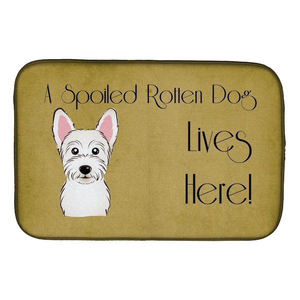 Carolines Treasures Westie Spoiled Dog Lives Here Dish Drying Mat - BB1474DDM