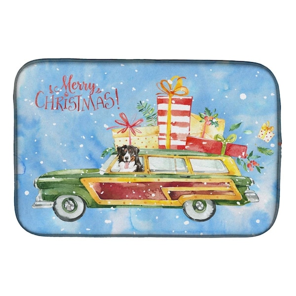 Carolines Treasures Merry Christmas Bernese Mountain Dog Dish Drying Mat - CK2394DDM