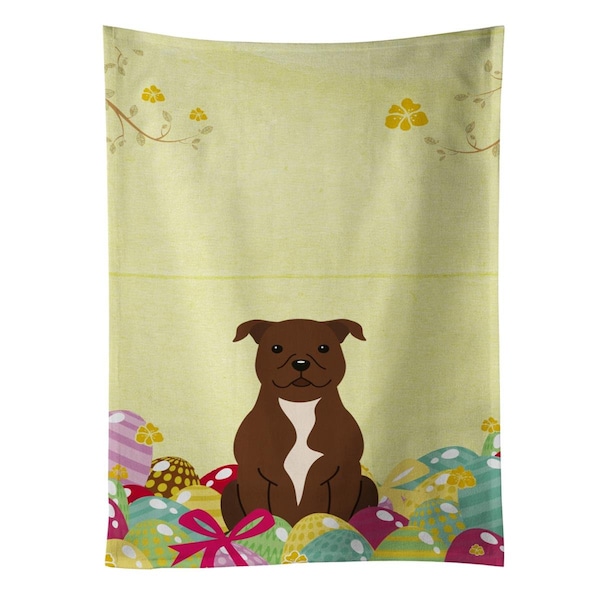 Carolines Treasures Easter Eggs Staffordshire Bull Terrier Chocolate Kitchen Towel - BB6048KTWL