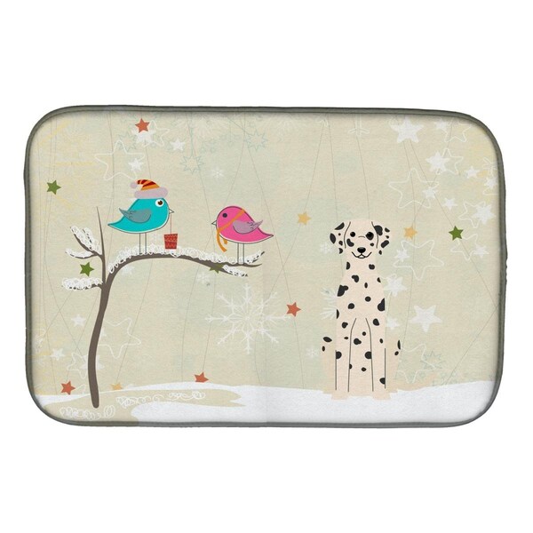 Carolines Treasures Christmas Presents Between Friends Dalmatian Dish Drying Mat - BB2569DDM